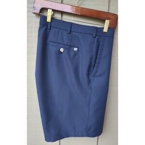 Peter Millar Crown Sport Performance Golf Shorts Mens Size 34 Blue Zip Pocket